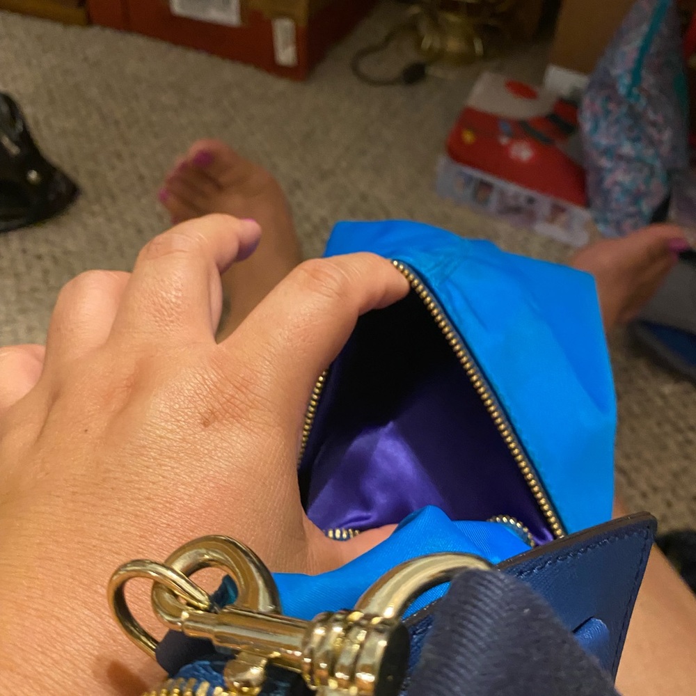 Henri Bendel blue large jet-setter backpack